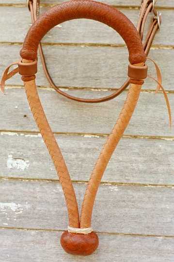 05-1.jpg - 3/4" Kangaroo Hide Bosal - 2 Toned Natural & Saddle Tan.