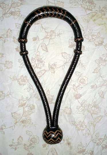 jan26_07-1.jpg - 12 Plait Kangaroo Hide Bosal with Natural interweaves in Nose & Heel.