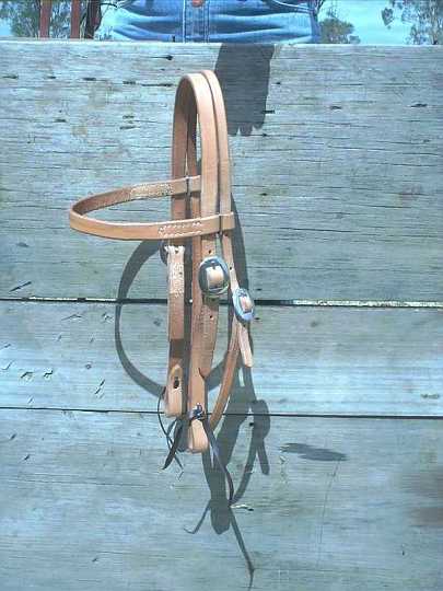 Jan26_01-1.jpg - Natural Work Bridle with water tie ends
dressed with Stainless cart buckles.