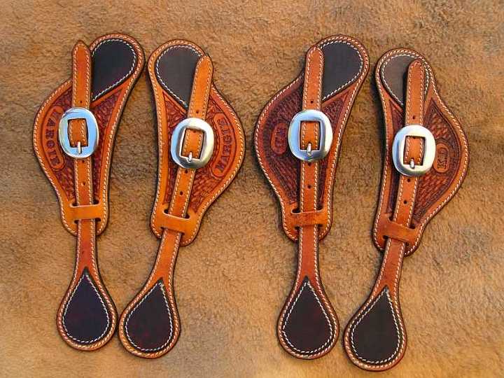 P1110279-1.jpg - Spur straps personalised with names and initials.