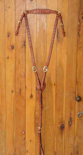 P1140343-1.jpg - Saddle tan Stockman's breastplate with stainless steel hardware.