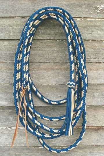 010_7A-1.jpg - Blue and beige 12 plait parachute cord mecate