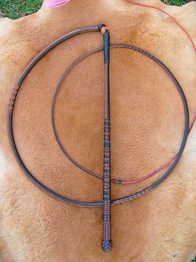P1110287-1.jpg - Custom trophy stockwhip 32plait full plait handle and a 20 plait 6ft thong.this whip was made for the 2005 Australian Campdraft championships.